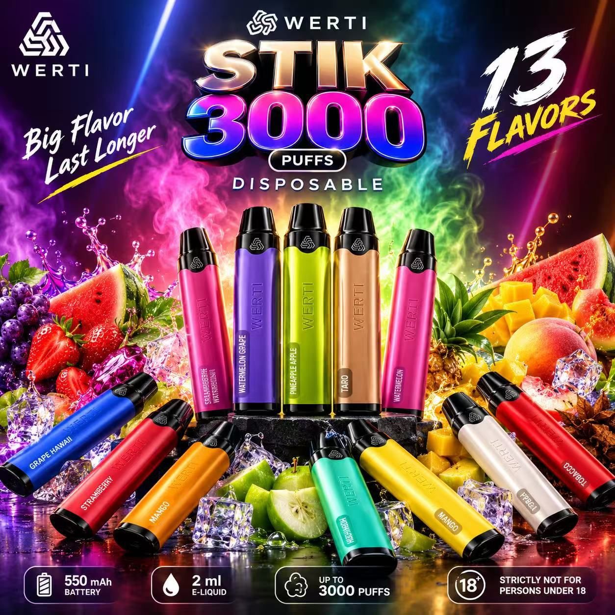 WhatsApp Image 2026-09-01 at 1.59.21 PM WERTI STIK 3000 PUFFS - Image 1