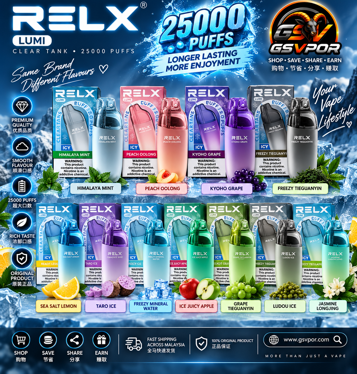 relx disposible RELX LUMI 25000 PUFFS - Image 1